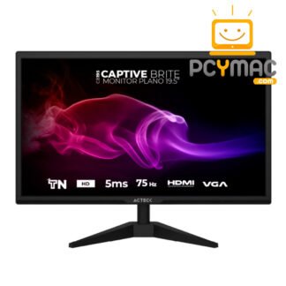 Monitor Acteck 19.5 LED Captive Brite CB215 plano FHD HDMI VGA 75Hz negro